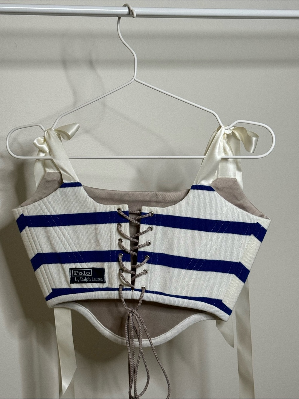 Handmade Upcycled Polo Ralph Lauren Striped Corset Top - Picture 5 of 5